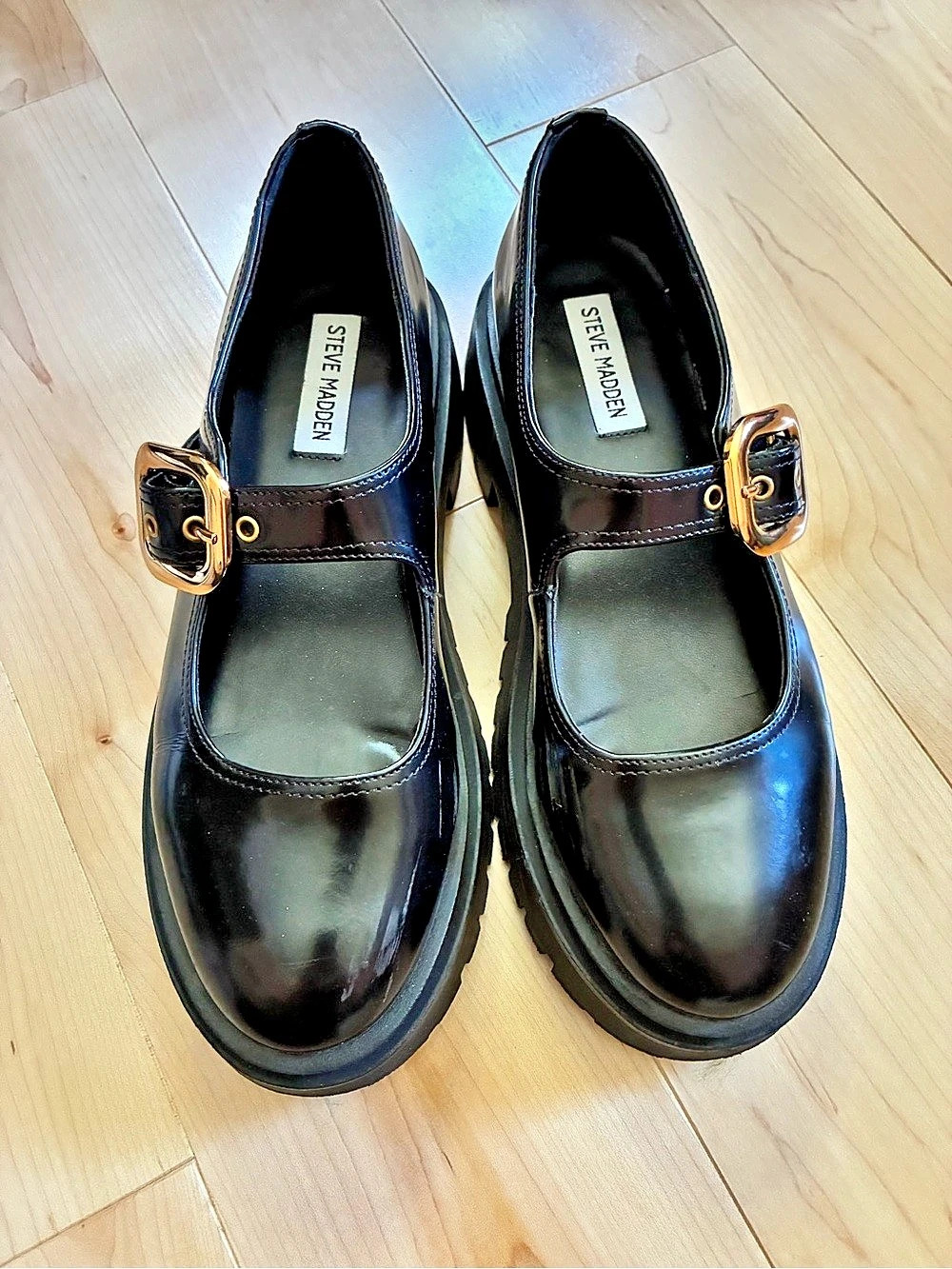 Steve Madden Black Platform Mary Jane Shoes